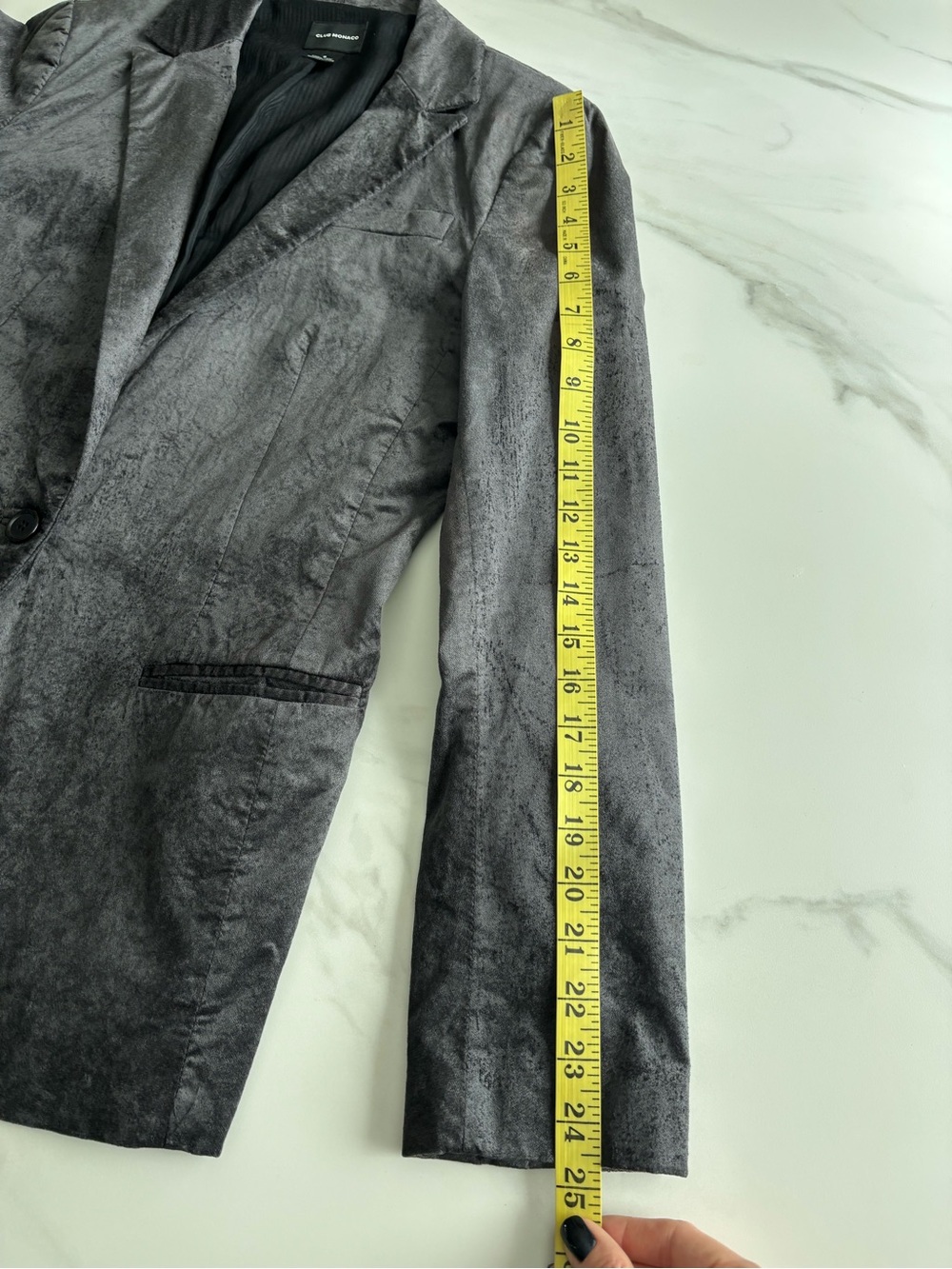 Club Monaco Gray Velvet-Look Blazer gray sz US 8 - Picture 13 of 13